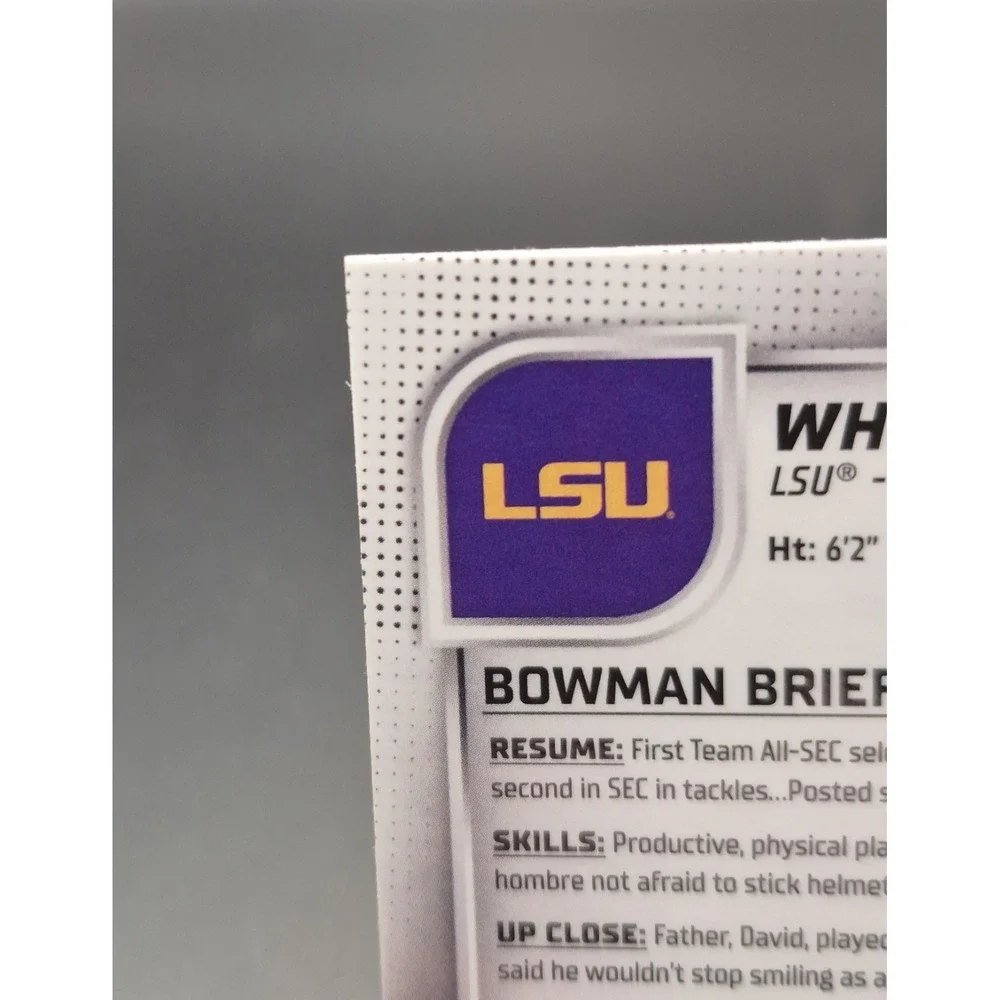 2025 Bowman U Chrome Football Whit Weeks Lime Green /275 LSU Tigers